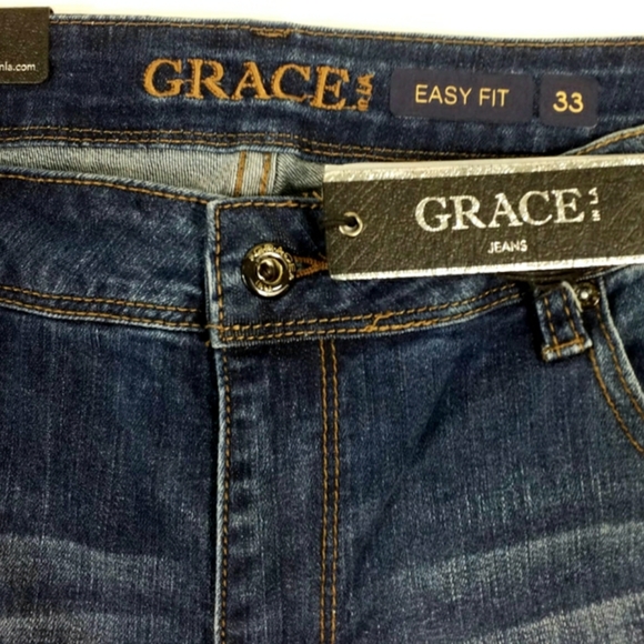 Grace In LA Dark Wash Mid-Rise Easy Fit Bootcut Denim Jeans Womens Size 33 - Picture 10 of 12